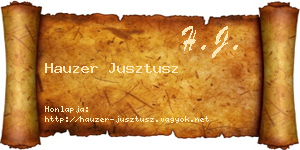 Hauzer Jusztusz névjegykártya